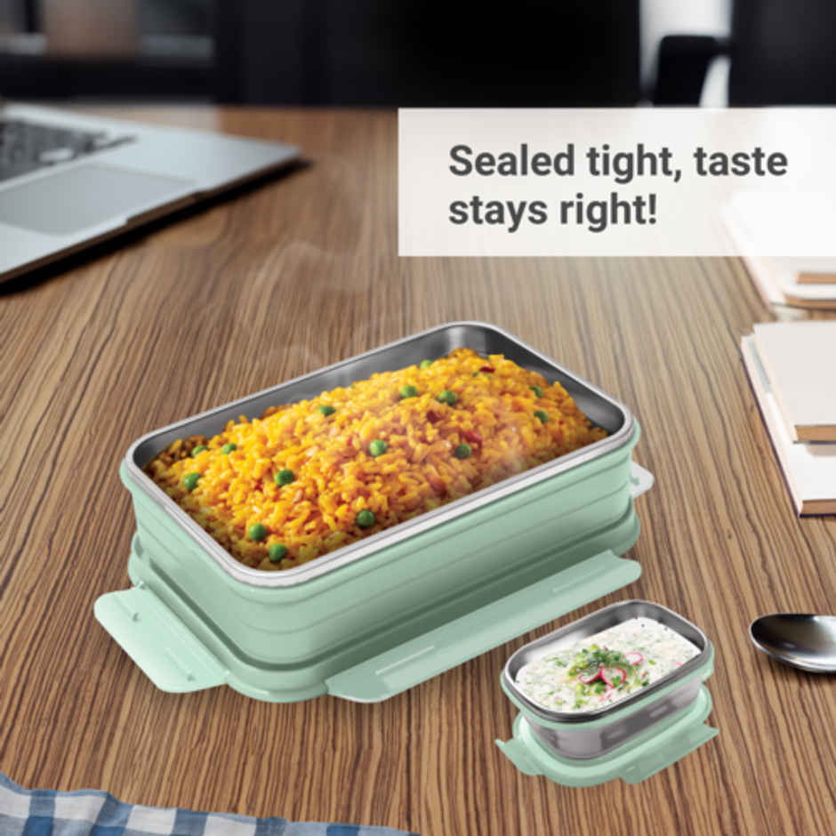 FLAIR Trendy DLX Insulated Lunch Box Large 900 ML (Green)