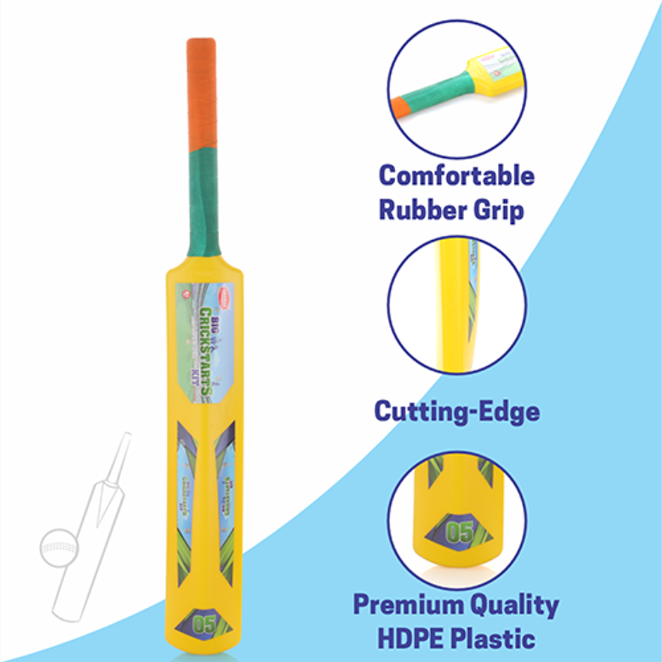 Aditi Toys Big Cricket Kit for Kids - Includes 1 Bat & 1 Ball for Indoor and Outdoor Play, 5+