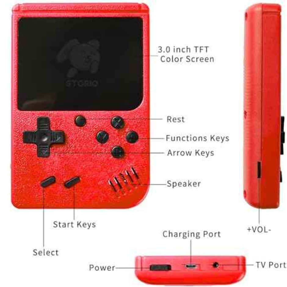 Storio Rechargeable Pocket Video Game | 400 in 1 Retro Gaming Console