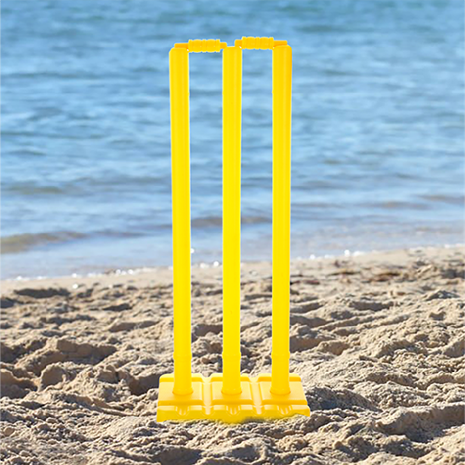 Aditi Toys Big Cricket Stumps Kit - 3 Stumps, 2 Bails & Stand for Kids, Indoor & Outdoor, Above 5Y+