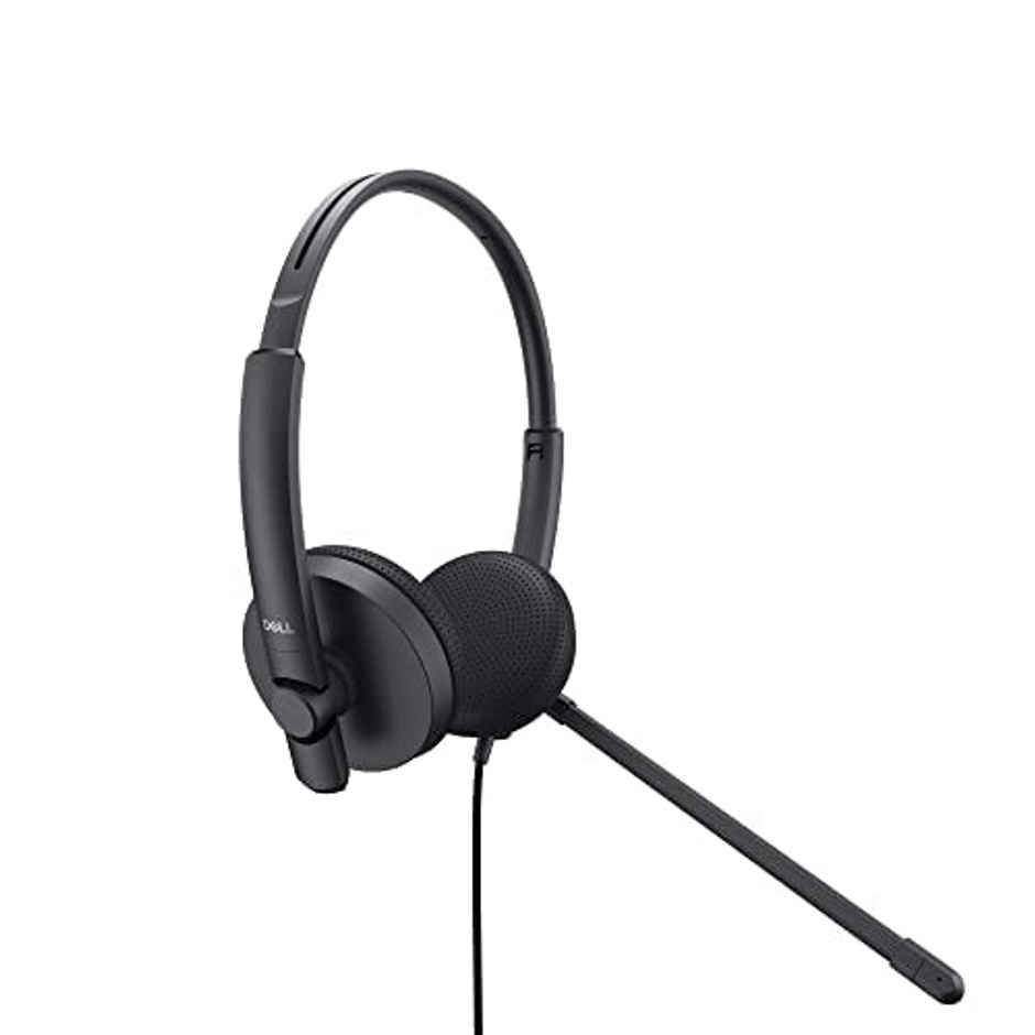 Dell Leatherette Wired Stereo Over Ear Headset | Frequency 20-20K Hz (Audio) 150-7K Hz Wh1022-Black