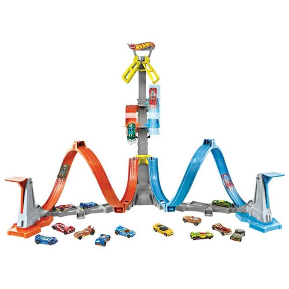 Hot Wheels Loop and Launch Track Set For Kids 5-10 Years Old |Adjustable 2-Foot-Tall Winner s Cage
