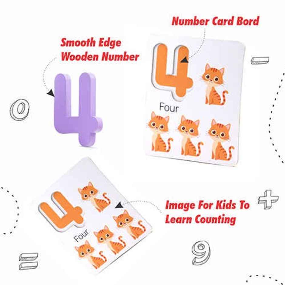 Aditi Toys Math Genius - Wooden Numbers & Wipe-Clean Cards, Educational Math Kit for Kids 3+