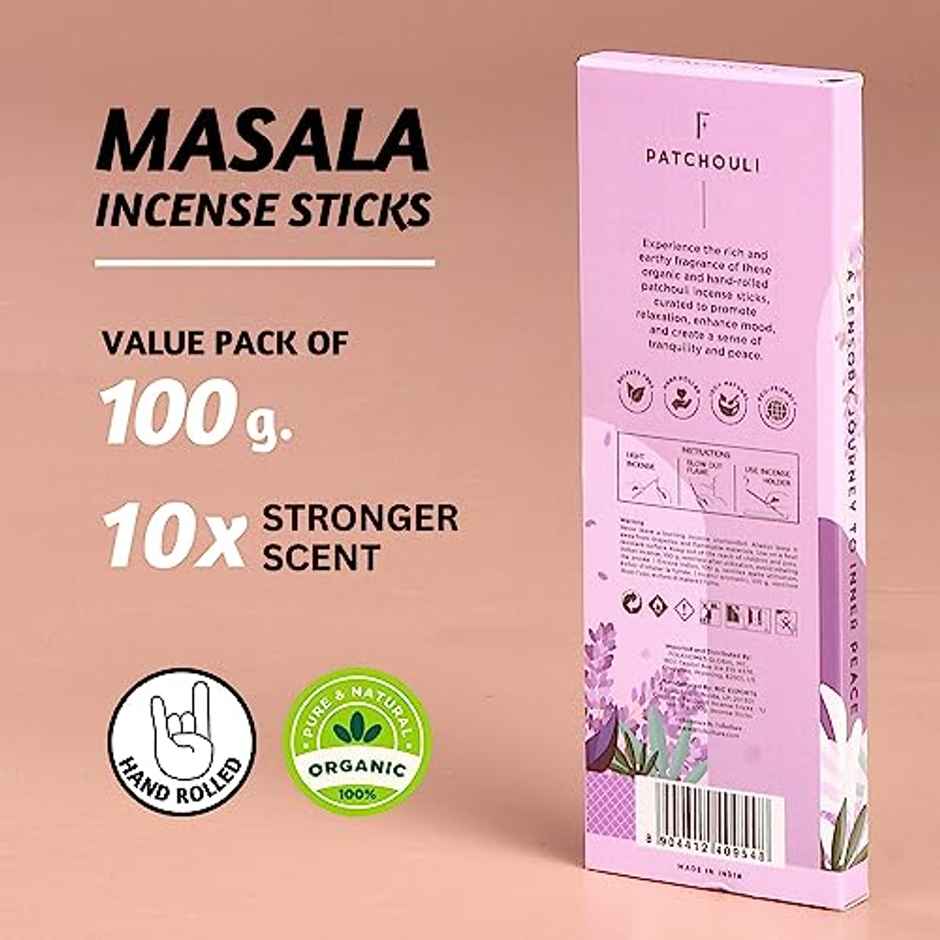 Folkulture Incense Sticks, Pack of 75 Masala Incense Sticks, Patchouli