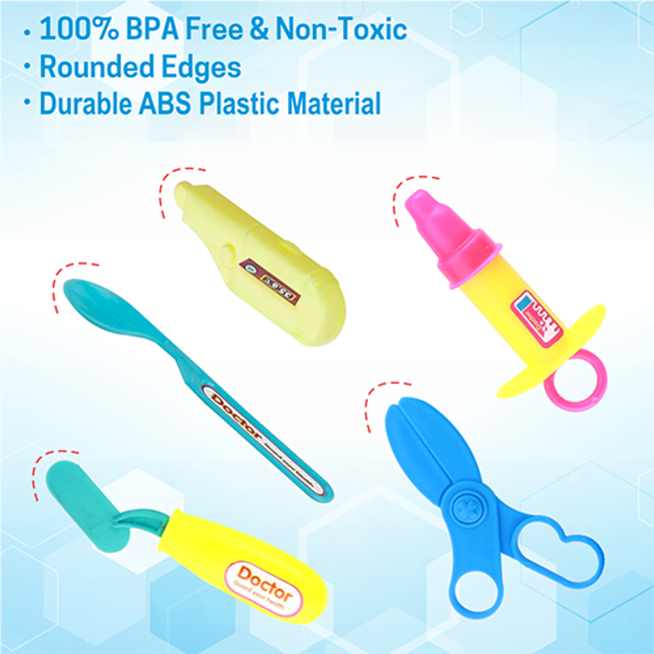 Aditi Toys Doctor Playset - Pretend Play Kit with Foldable Suitcase | For Kids 3+ | Blue