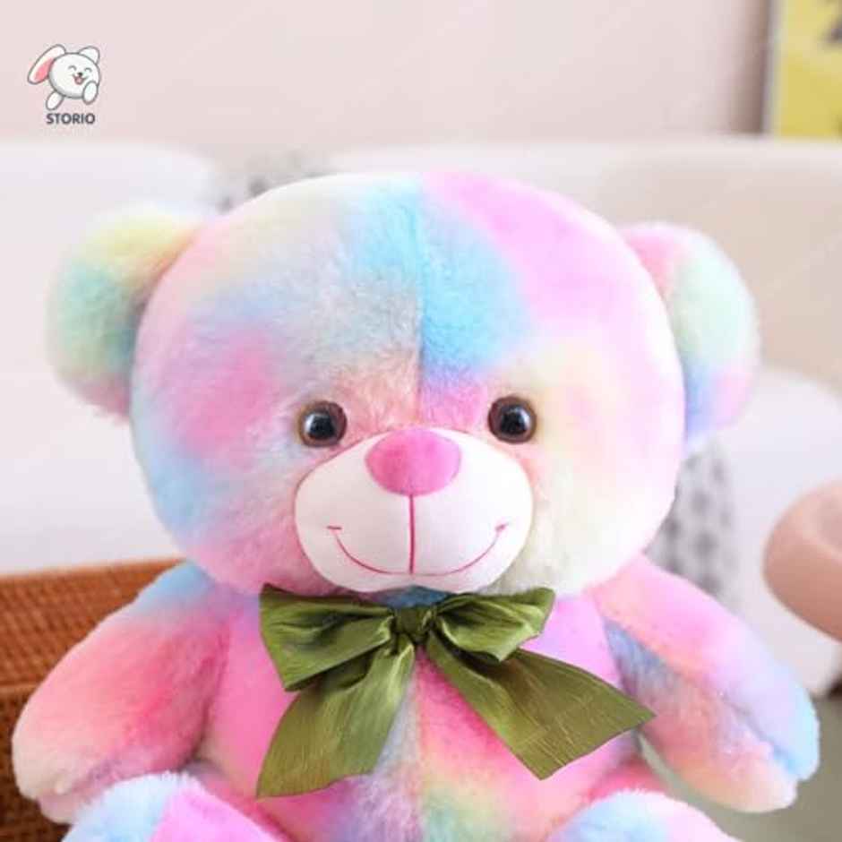 Storio Toy Cute Rainbow Colored Huggable Teddy Bear | 30 cm