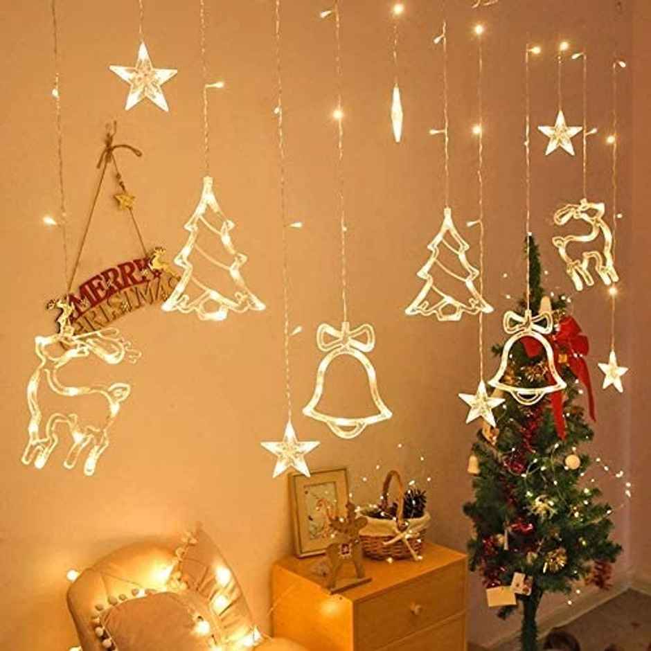 Quace Christmas Theme Curtain Light