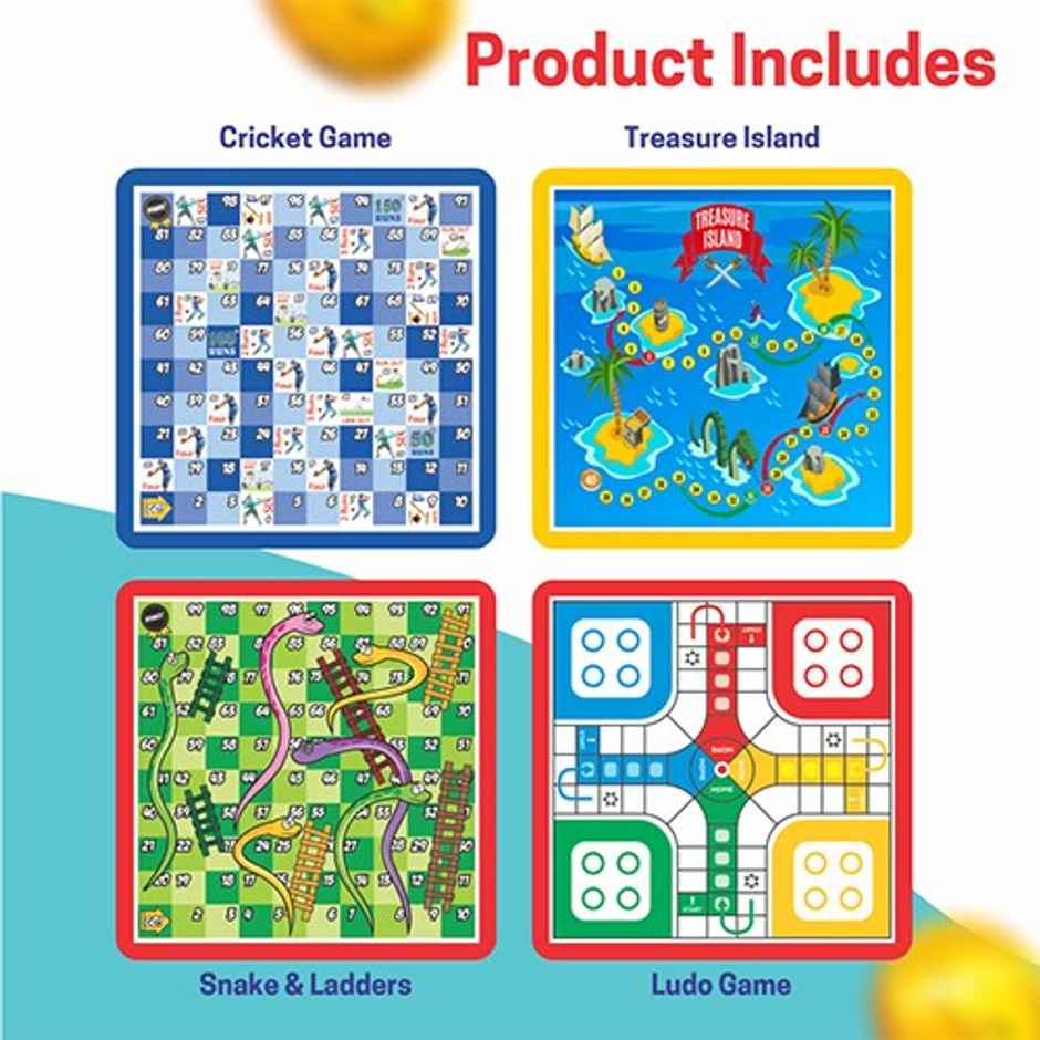 Aditi Toys Business Game 5-in-1 Board Game - Ludo, Snake & Ladder, Cricket for Kids & Adult| 6+ Year