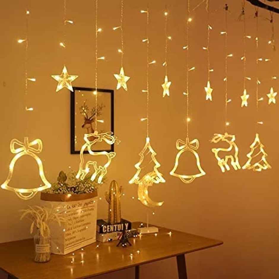 Quace Christmas Theme Curtain Light
