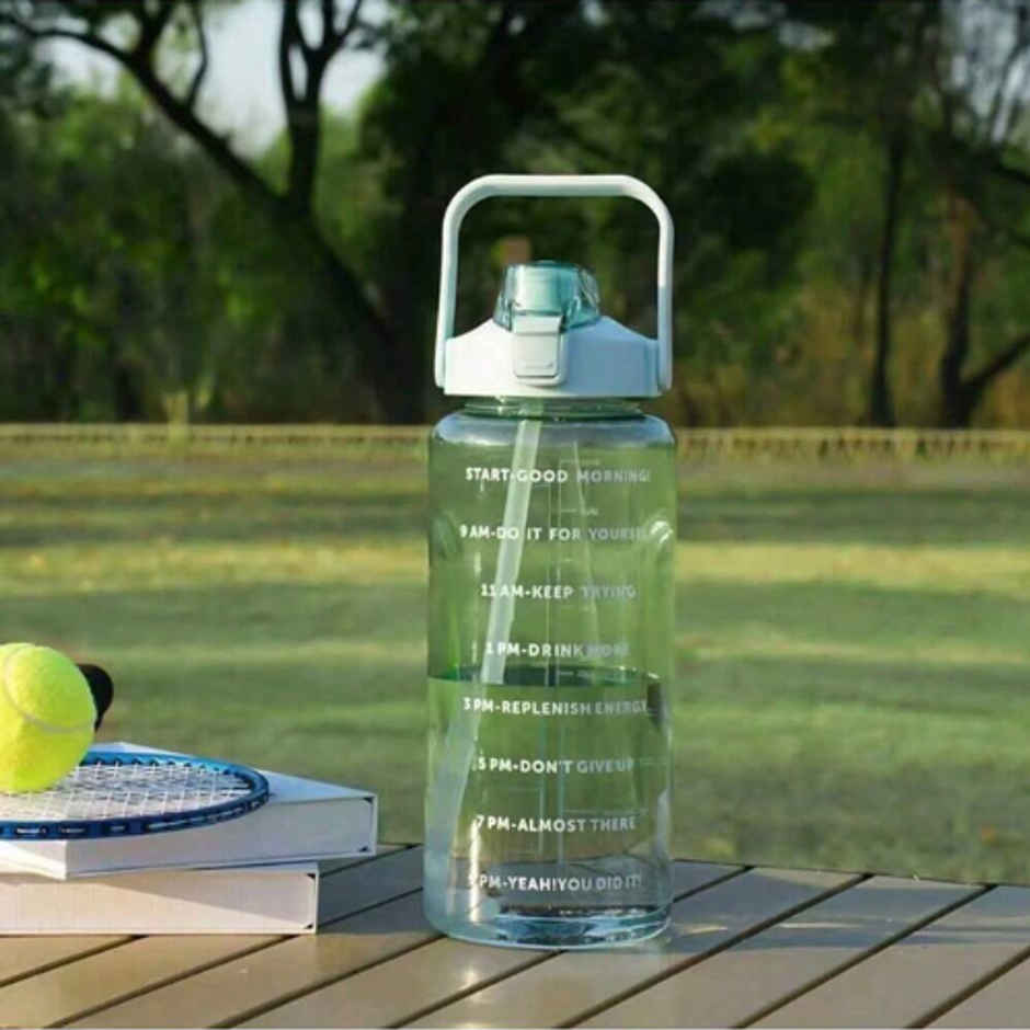 ReeQ Premium Motivational Time Mark Water Bottle | Light Green