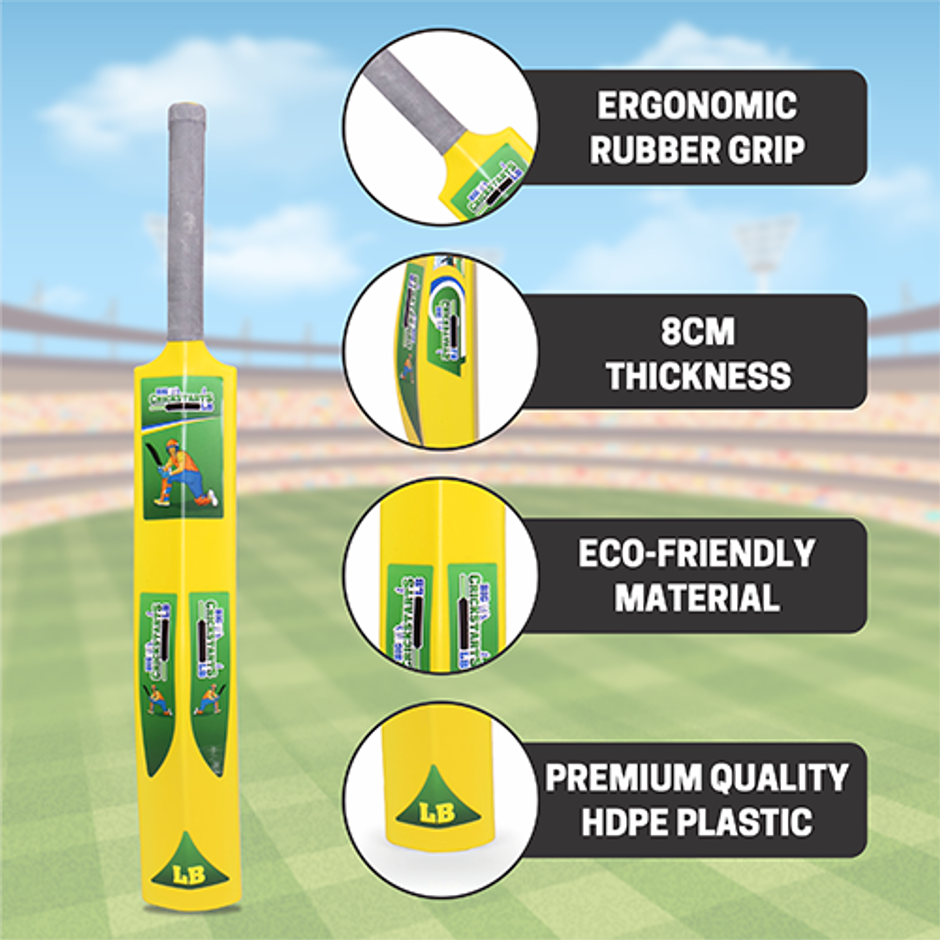 Aditi Toys Big Turf Cricket Bat, for Kids & Adults 15+ | Indoor/Outdoor | Yellow - 34.5 in
