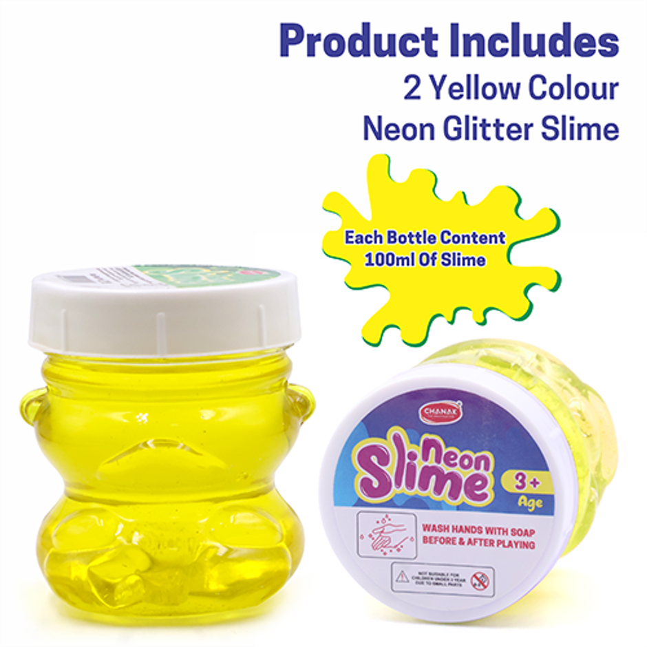 Aditi Toys Glitter Scented Slime Kit, Soft, Non-Sticky, Non-Toxic, Age 5+ | Yellow
