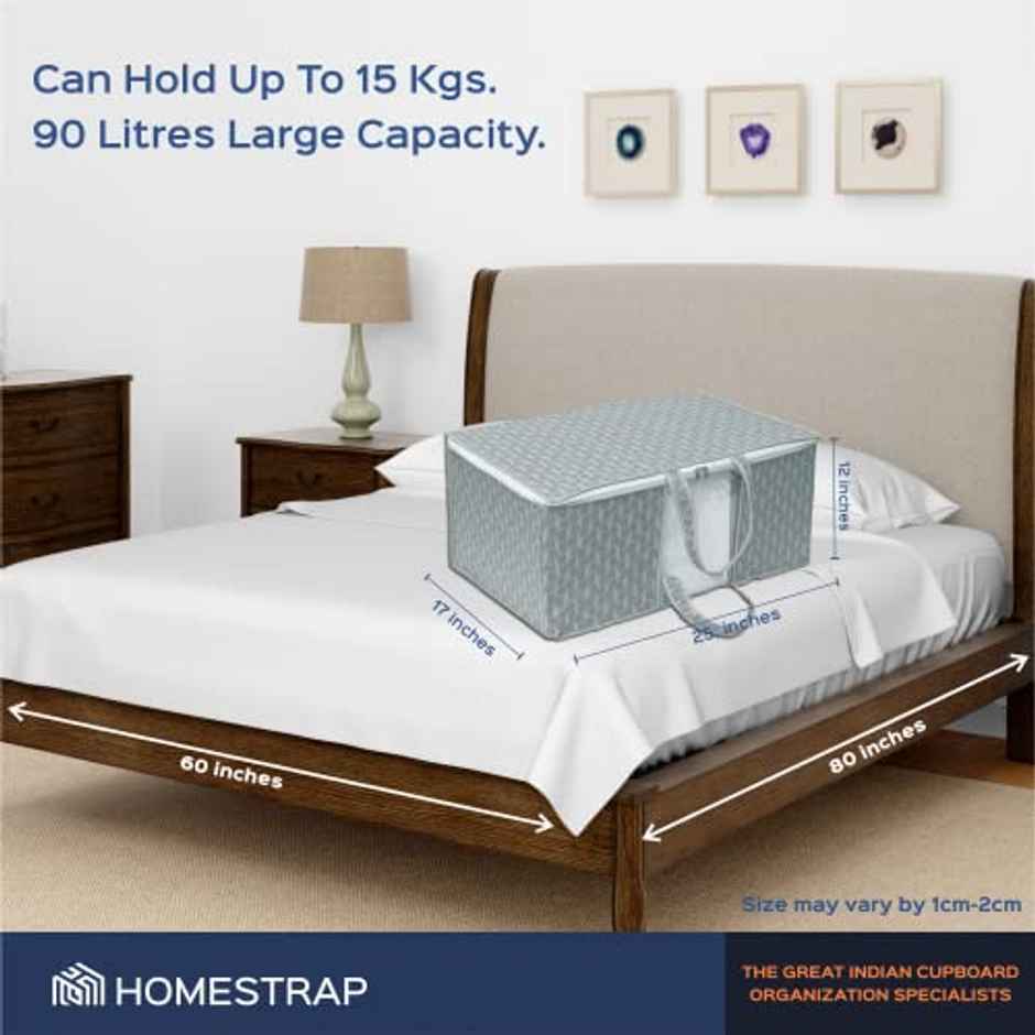 Homestrap Pack Of 2 Non Woven Underbed Storage Organizer