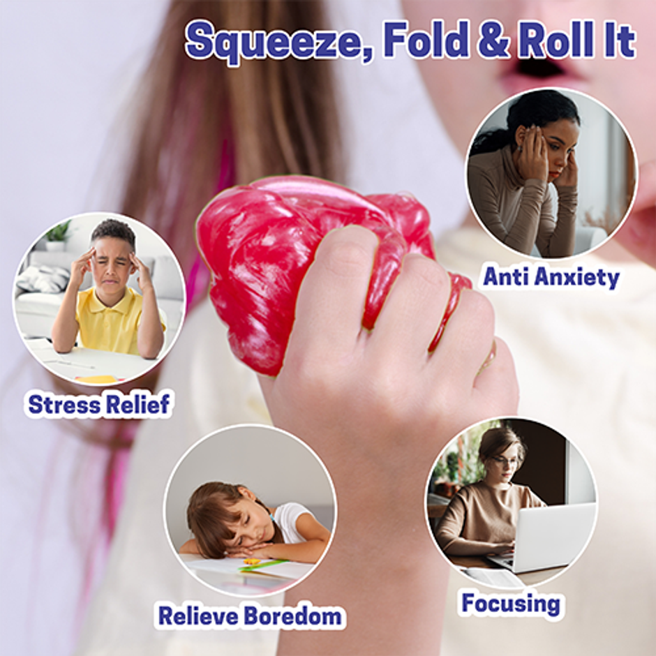 Aditi Toys Glitter Scented Slime Kit, Soft, Non-Sticky, Non-Toxic, Age 5+ | Red