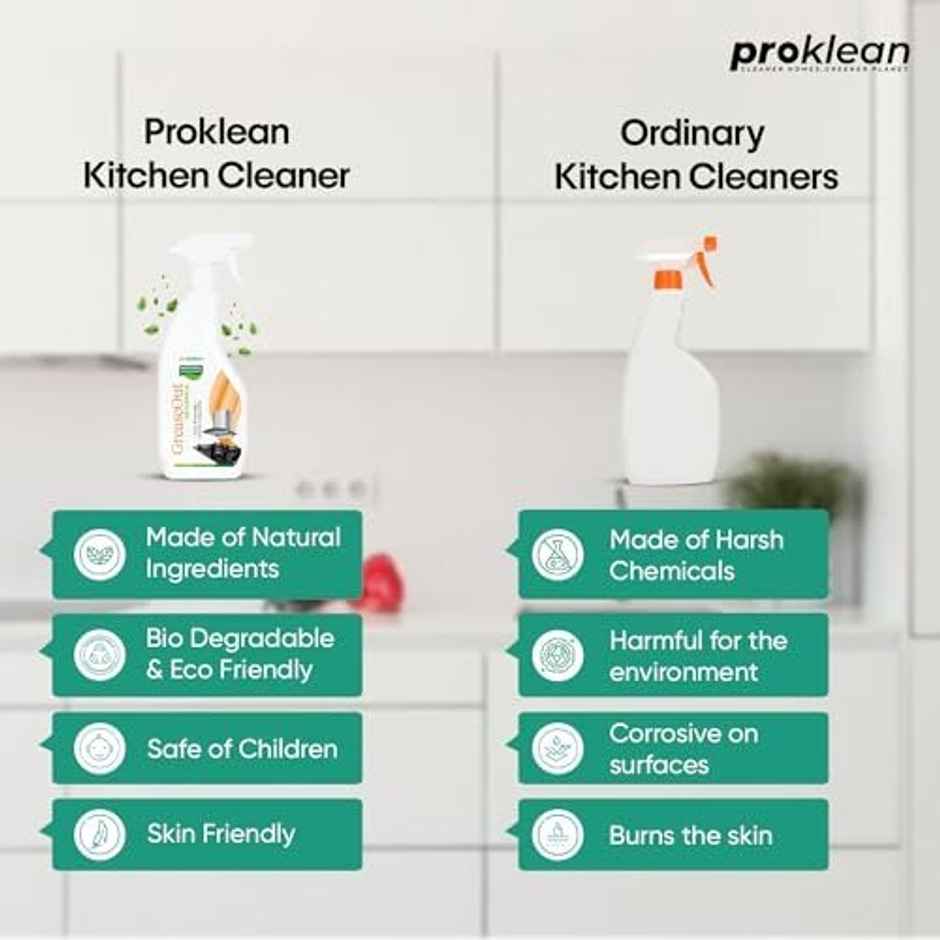 Proklean Greaseout Kitchen Cleaning Spray | Ecofriendly Natural Kitchen Degreaser
