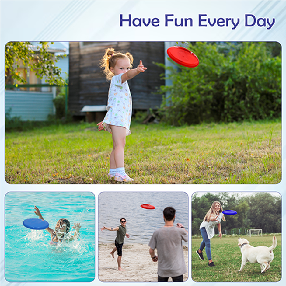 Aditi Toys Flying Disc Frisbee Picnic, Beach for Kids & Adults - Outdoor Game, Red/Blue