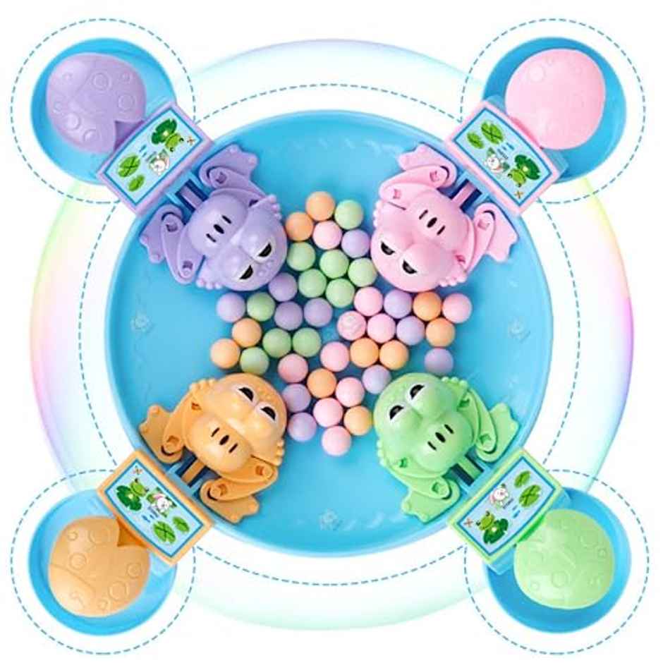 Storio Hungry Frog Indoor Board Game | Multiplayer Puzzle Toy For Kids | Gift | 4 Players