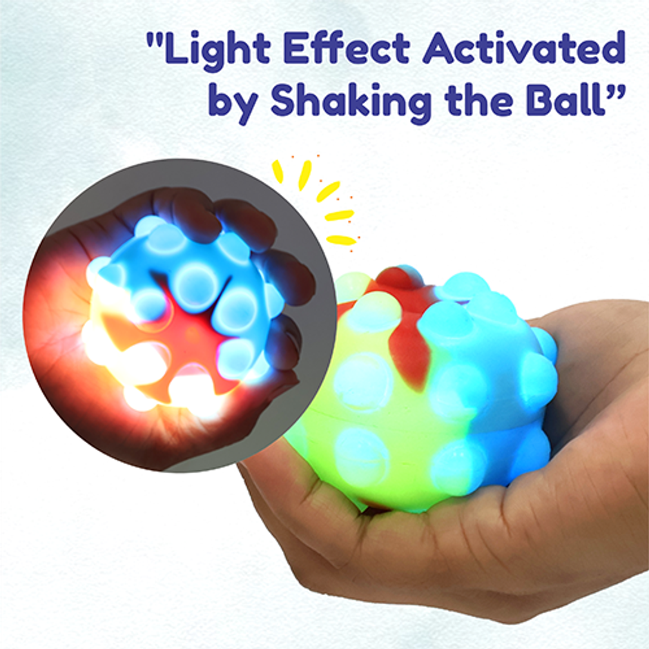 Aditi Toys Pop It Ball with LED - Light-Up Bubble Fidget Ball Toy for Kids' Sensory Fun