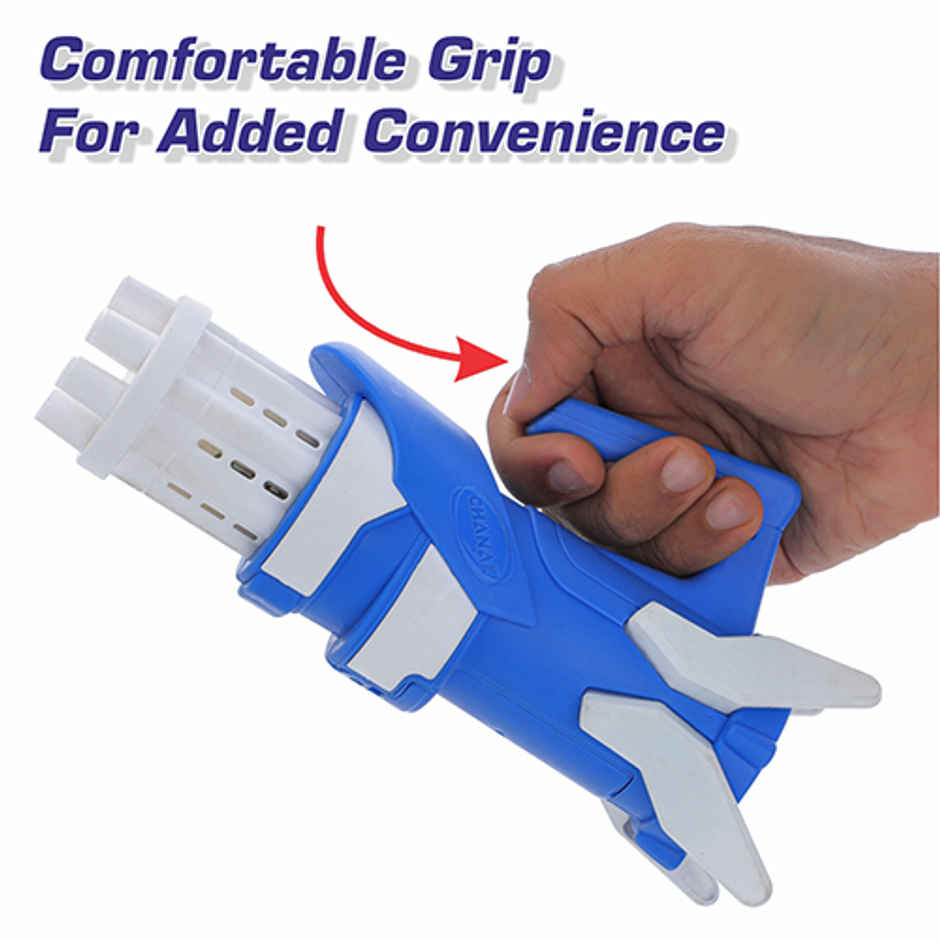 Aditi Toys 8-Hole Gatling Bubble Gun with Solution - Safe for Kids, Indoor/Outdoor 3+ |Dark Blue