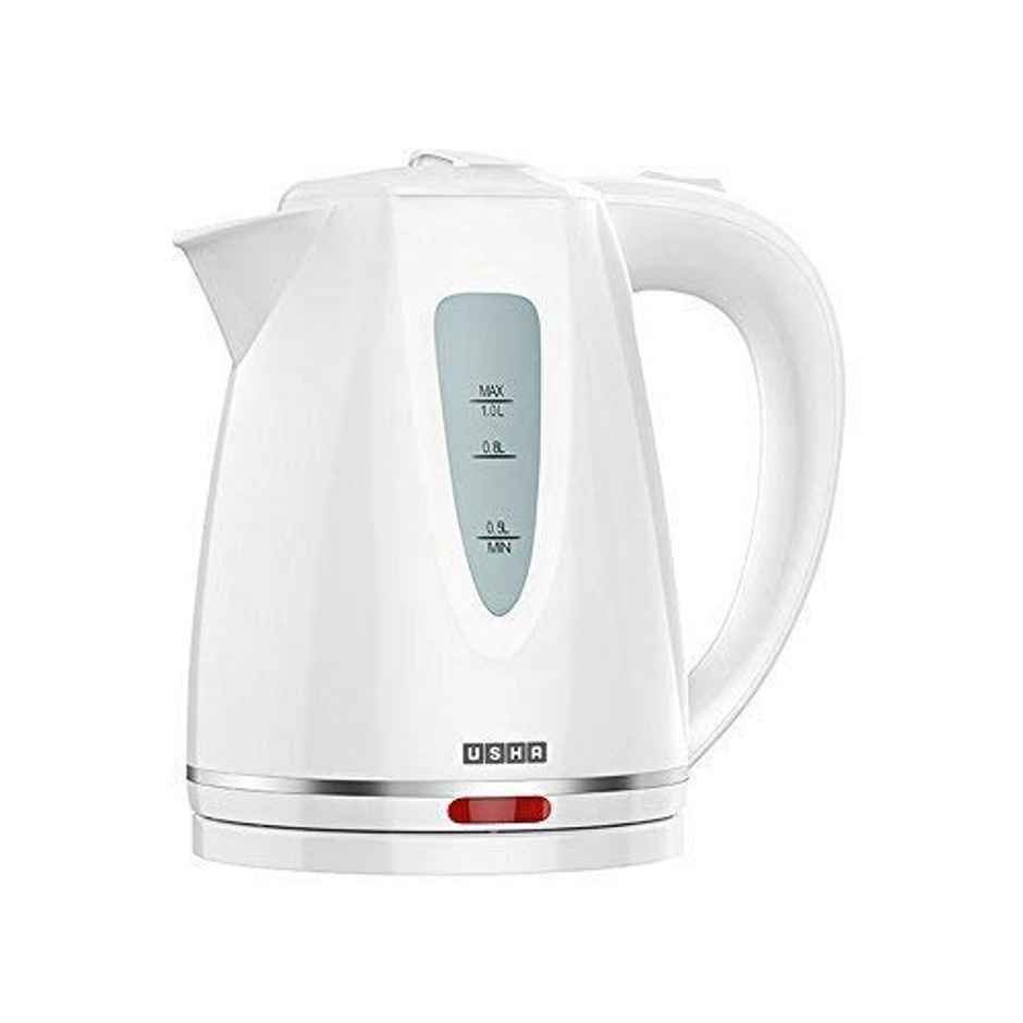 Usha Electric Kettle 3315 1.0L (1200W, Cool Touch Body, Water Level Indicator, White)