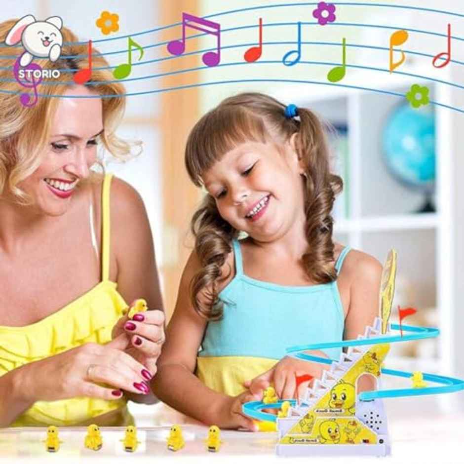 Storio Duck Slide Track Set | Stair Climbing Ducklings Toy