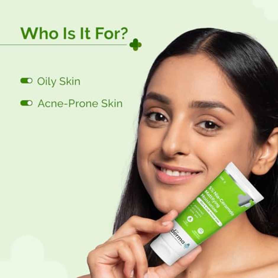 The Derma Co 5% Nia-Ceramide Mattifying Moisturizer | For Oily to Acne Prone Skin