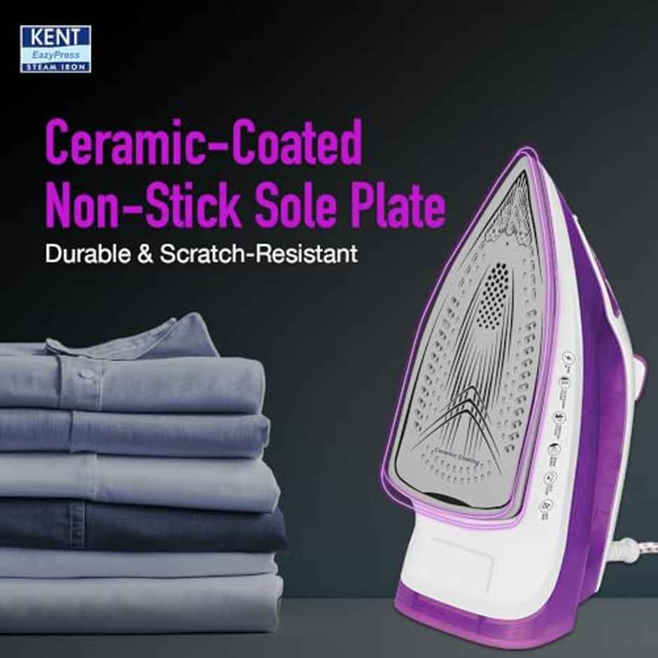 Kent Luxe Steam Iron | 2000W | Powerful Steam Output Upto 25 G/Min| Purple