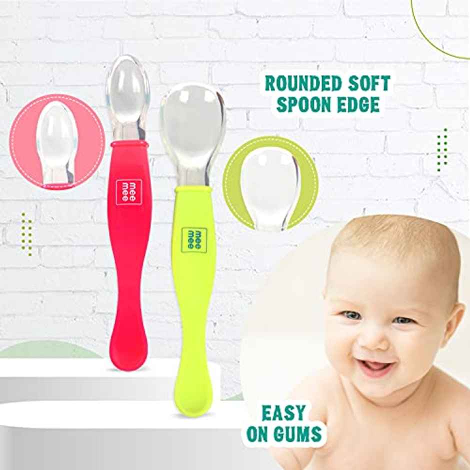Mee Mee BPA Free Bendable Baby Feeding Spoon with Rounded tip,Soft Silicone,for 1+ Baby