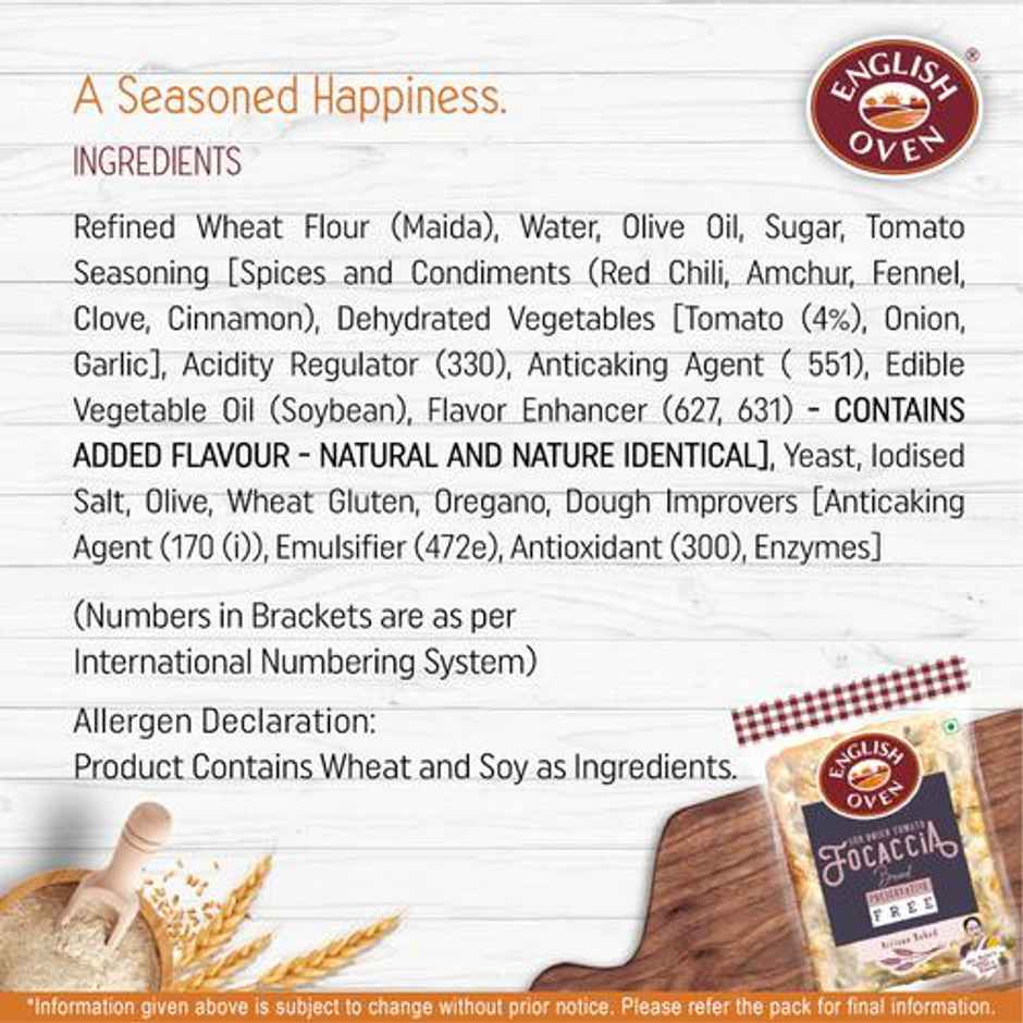 English Oven Sun Dried Tomato Focaccia Bread