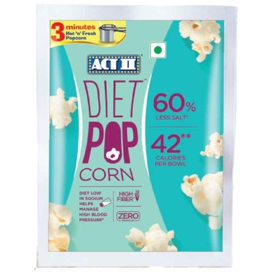 ACT II Instant Diet Popcorn - 60% Less Salt, Hot & Fresh in 3 Mins