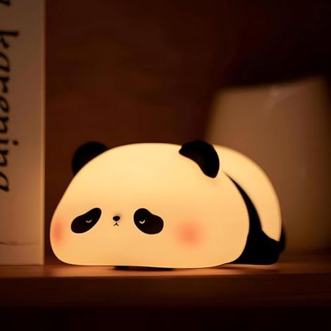 Hashwow Lying Panda Night Light | Soft Silicone | 3-Level Dimmable LED Touch Lamp | Timer Function