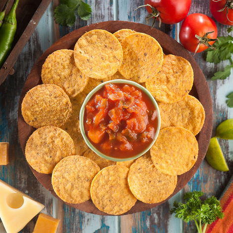 Cornitos Jalapeno Nachos and Salsa Dip Tray
