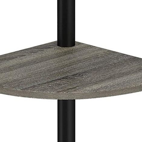 Arlavya Engineered Wood 3 Tier Corner Shelf and racks,Floor Standing with plastic stands - Grey