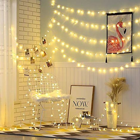 Desidiya Decorative Led String Lights With 20 Stars - 4 Meters, Starry Night - Warm White