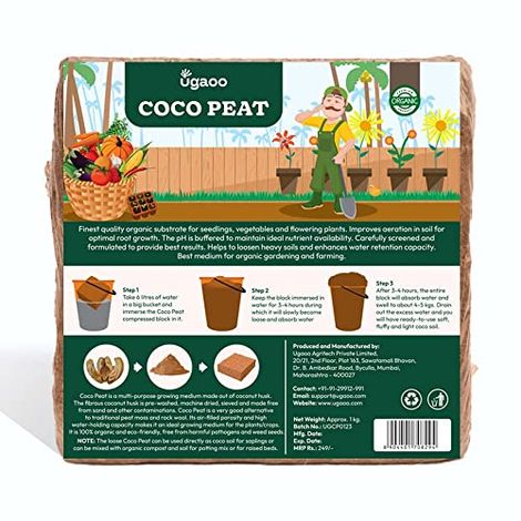 Ugaoo Cocopeat Block For Home Garden Plants