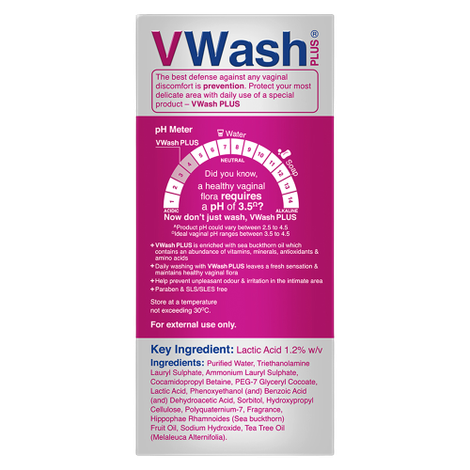 Vwash Plus Expert Intimate Hygiene Wash for Women With pH 3.5