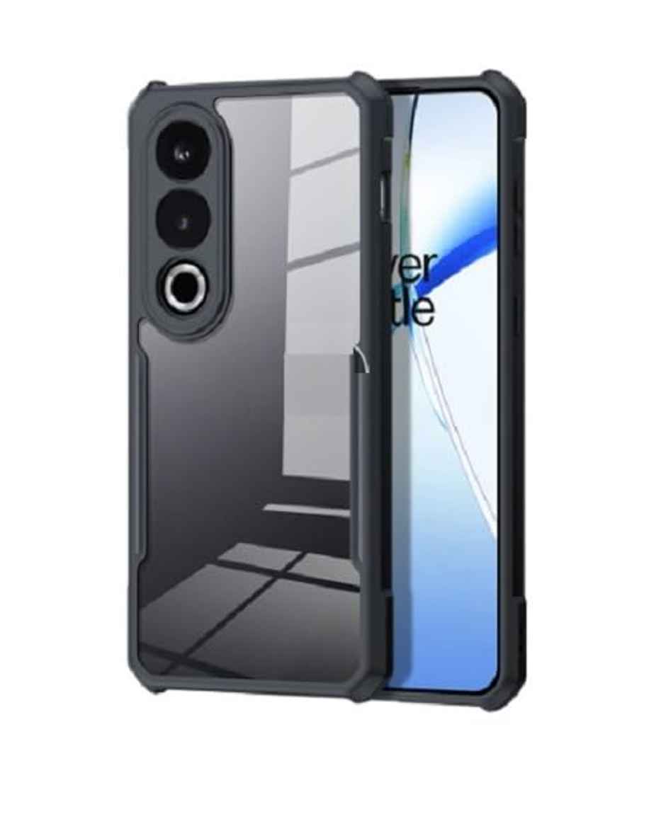 Kwine Case Oneplus Nord Ce 4 Back Cover - Black Bordered Transparent Case
