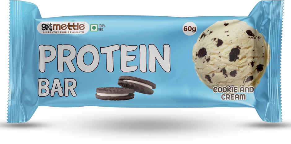 Getmymettle Cookies And Cream Protein Bars | Each 30G Bar | Protein Bars (Cookie & Cream)