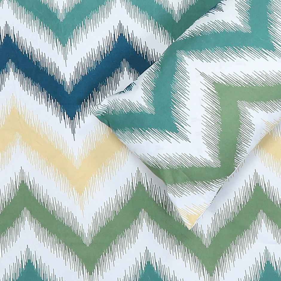 Status Cotton Feel Double Geometric Bedsheet | Multicolour | 91 x 83 in