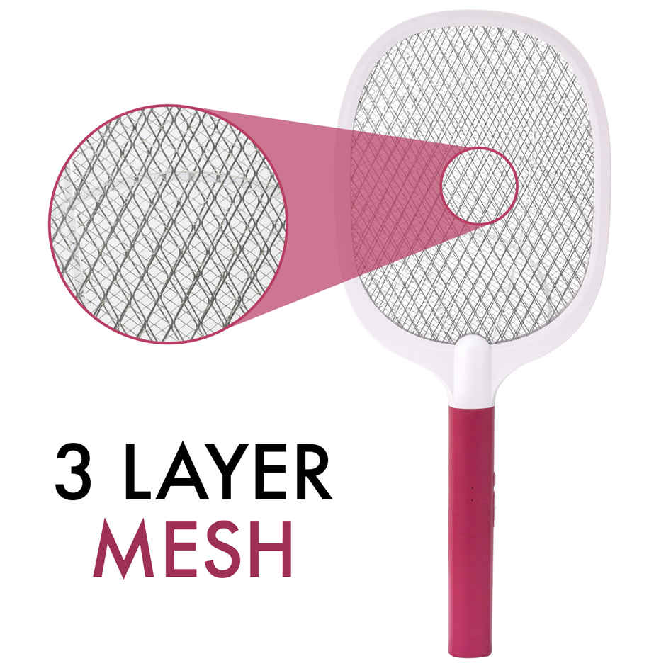 Killato Weird Wolf Heavy Duty Rechargeable Mosquito Racket Bat | Maroon