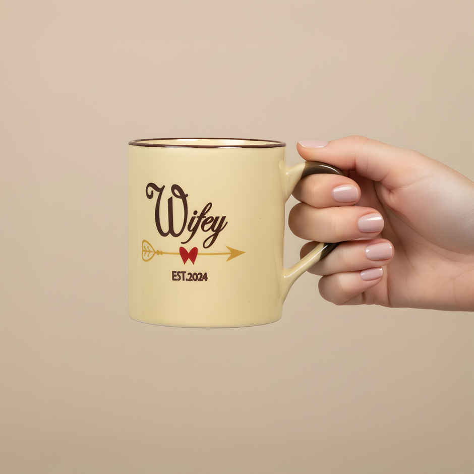SAFFRON Hubby Wifey Couple Coffee Mug Gift for Husband Wife Anniversary Valentine