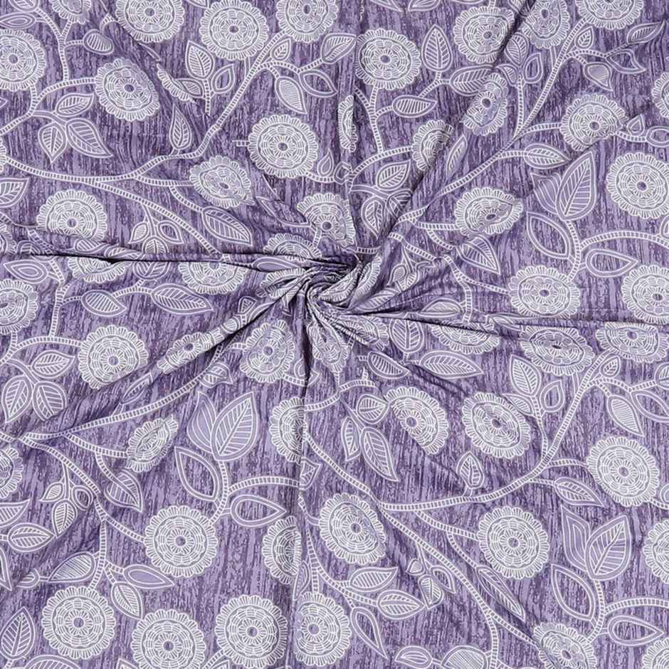Status Value Single Dandelions Cotton Floral Bedsheet | 59 x 79 in | Purple