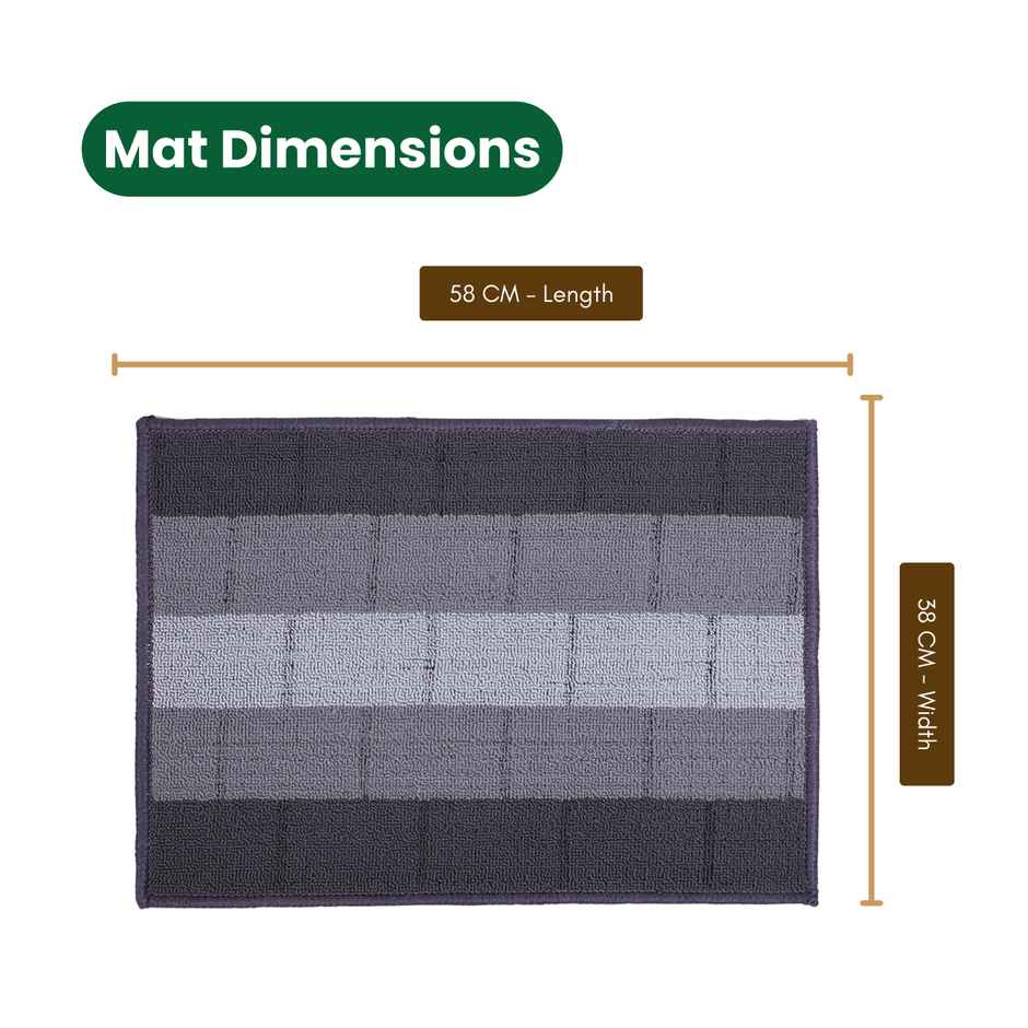 Status Iris Anti- Skid Floor Mat | 38 x 58 cm | Grey