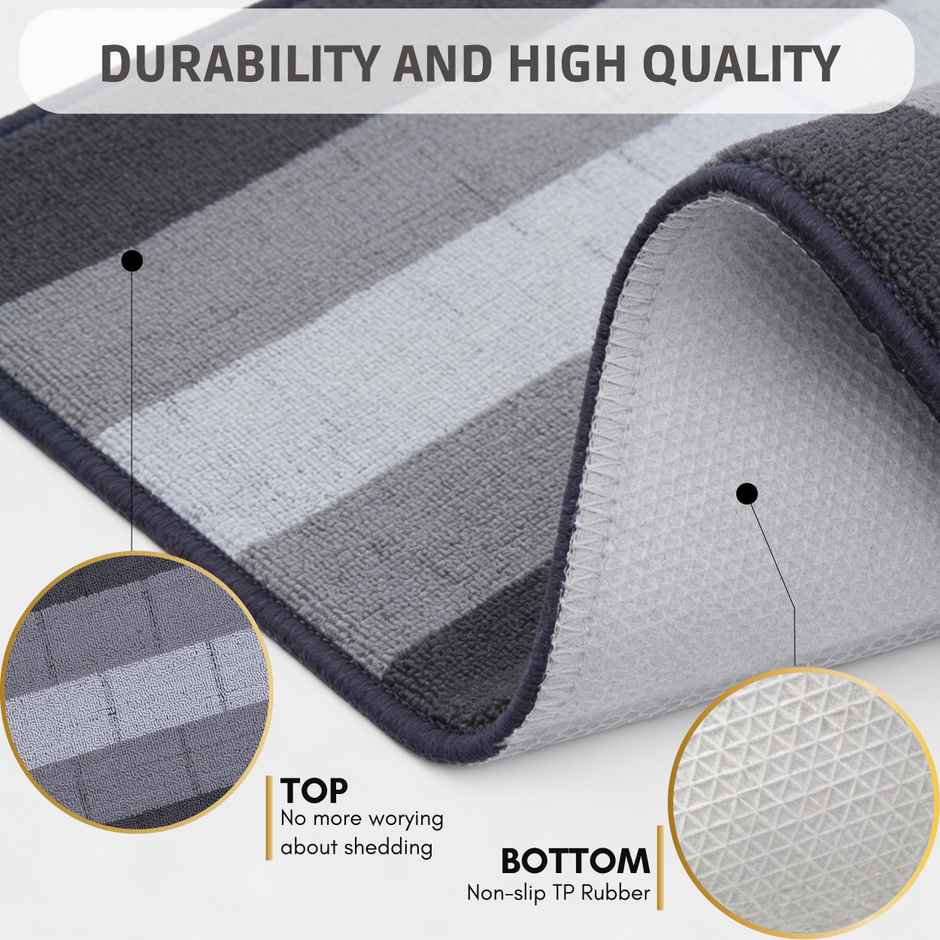 Status Iris Anti- Skid Floor Mat | 38 x 58 cm | Grey