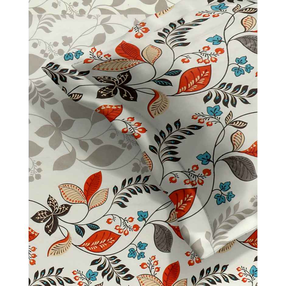 Dream Living Double 125 GSM Floral Bedsheet | With 2 Pillow Covers | 87 x 98 in | Multicolour
