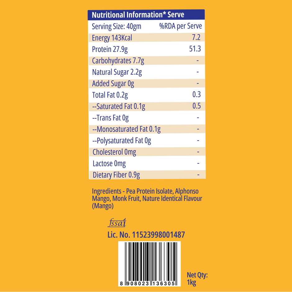 Maiva Pro Plant Protein Powder - Alphonso Mango