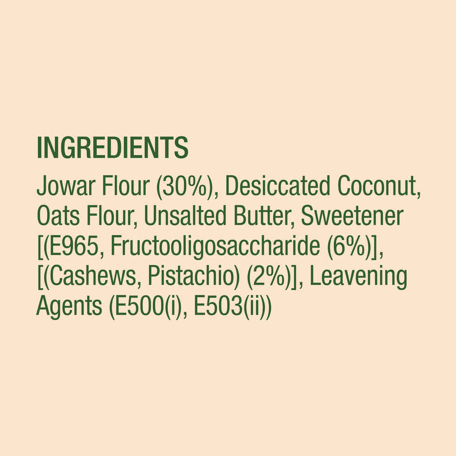 Lo Foods Gluten Free Millet Pista Cookies | Sugar Free Biscuit with Cashew Oats Jowar