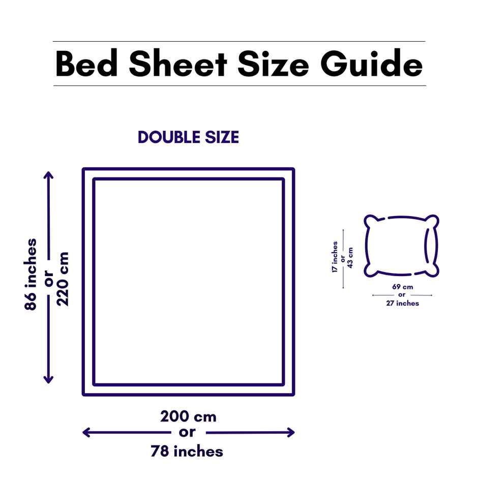 Status Cotton Feel Double Geometric Bedsheet | Green | 91 x 83 in