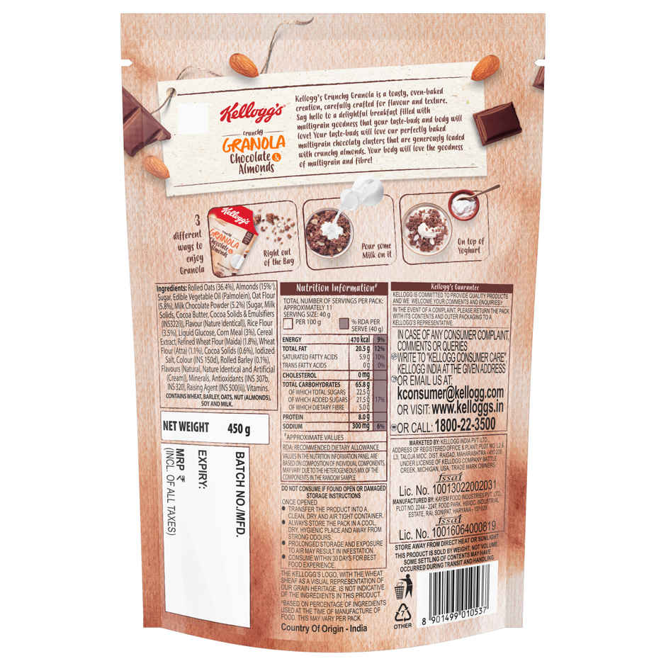 Kellogg's Crunchy Granola Chocolate and Almond |Muesli |Power Breakfast