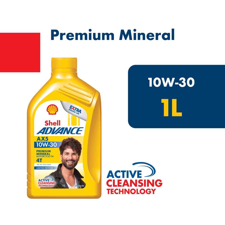 Shell Advance Ax5 10W-30 Api Sn Premium Mineral Motorbike Engine Oil (1l) & Vista Auto Care Battery Terminal Coating (150ml) Combo